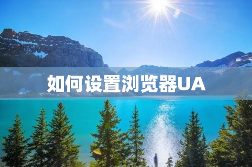 如何设置浏览器UA 如何设置浏览器UA