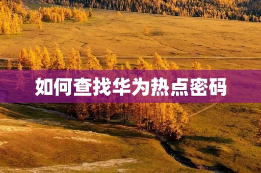 如何查找华为热点密码 如何查找华为热点密码
