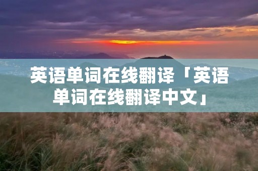 英语单词在线翻译「英语单词在线翻译中文」 英语单词在线翻译「英语单词在线翻译中文」