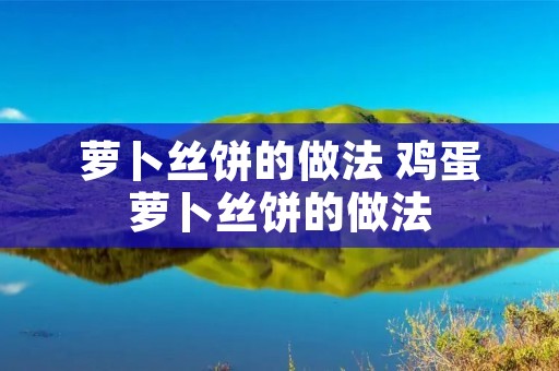 萝卜丝饼的做法 鸡蛋萝卜丝饼的做法 萝卜丝饼的做法 鸡蛋萝卜丝饼的做法