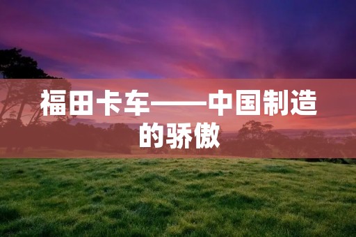 福田卡车——中国制造的骄傲 福田卡车——中国制造的骄傲