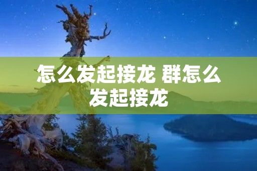 怎么发起接龙 群怎么发起接龙