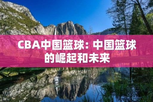CBA中国篮球: 中国篮球的崛起和未来 CBA中国篮球: 中国篮球的崛起和未来
