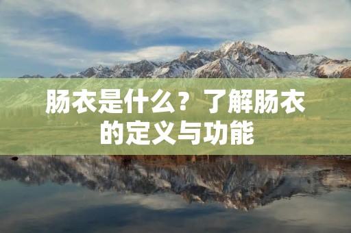 肠衣是什么?了解肠衣的定义与功能 肠衣是什么?了解肠衣的定义与功能