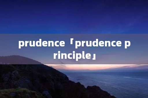 prudence「prudence principle」