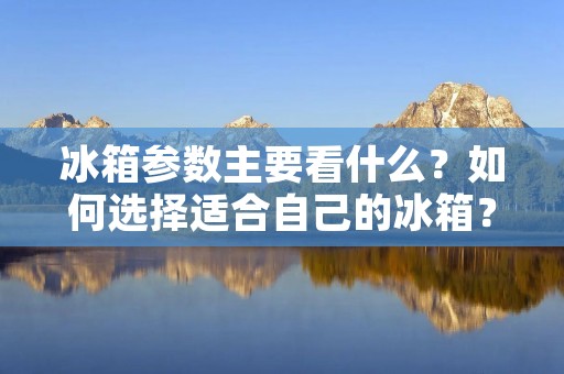 冰箱参数主要看什么？如何选择适合自己的冰箱？这是很多人在购买冰箱时所关心的问题。冰箱作为家庭必备的家电之一，对于家庭生活的质量和便利性有着重要的影响。因此，在购买冰箱时，了解冰箱的参数和性能是非常重要的。