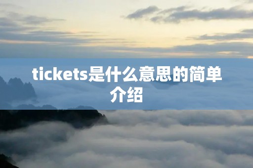 tickets是什么意思的简单介绍