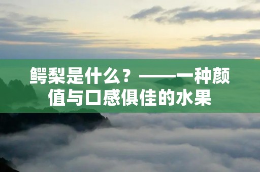 鳄梨是什么?——一种颜值与口感俱佳的水果 鳄梨是什么?——一种颜值与口感俱佳的水果