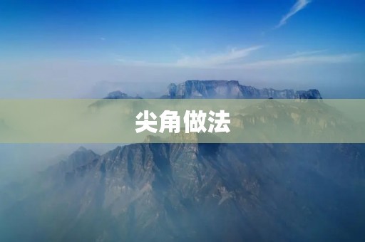 尖角做法:提高效率的最佳选择 尖角做法:提高效率的最佳选择