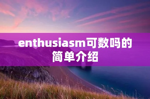 enthusiasm可数吗的简单介绍