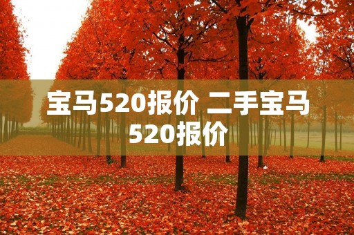宝马520报价 二手宝马520报价