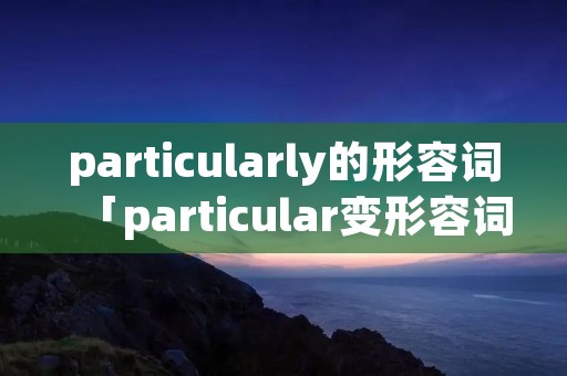 particularly的形容词「particular变形容词」