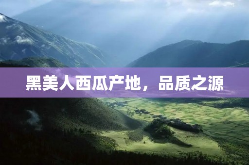 黑美人西瓜产地,品质之源