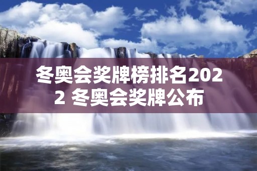冬奥会奖牌榜排名2022 冬奥会奖牌公布