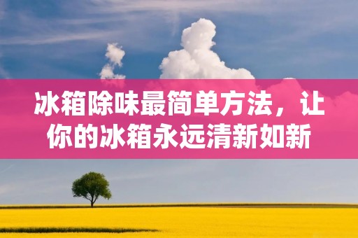 冰箱除味最简单方法，让你的冰箱永远清新如新！