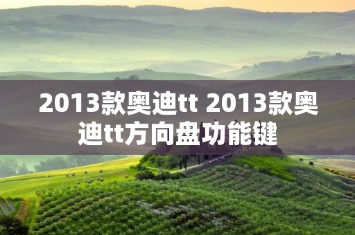 2013款奥迪tt 2013款奥迪tt方向盘功能键 2013款奥迪tt 2013款奥迪tt方向盘功能键