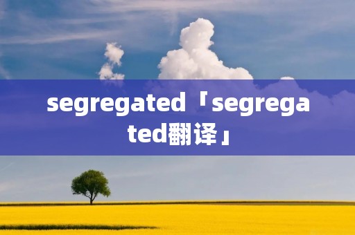 segregated「segregated翻译」