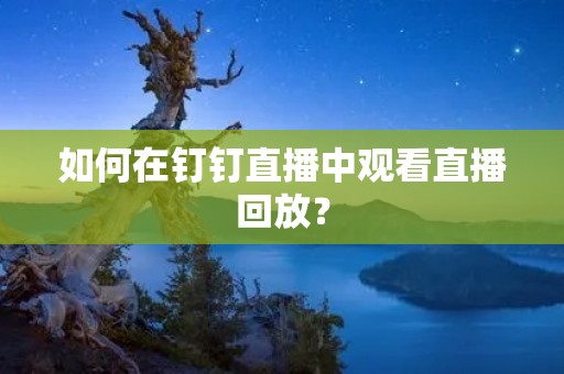 如何在钉钉直播中观看直播回放? 如何在钉钉直播中观看直播回放?