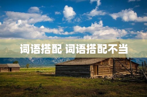 词语搭配 词语搭配不当