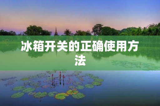 冰箱开关的正确使用方法