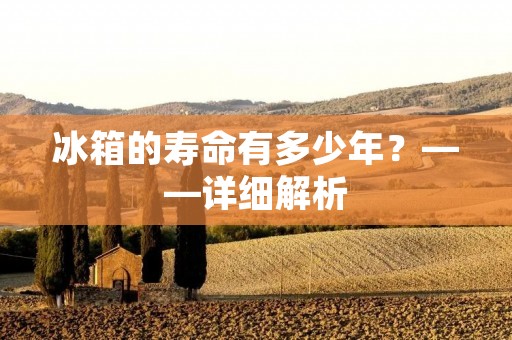 冰箱的寿命有多少年？——详细解析