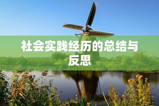 社会实践经历的总结与反思