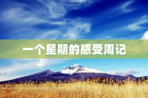 一个星期的感受周记 一个星期的感受周记