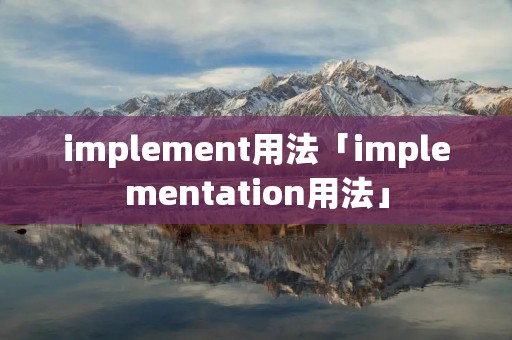 implement用法「implementation用法」