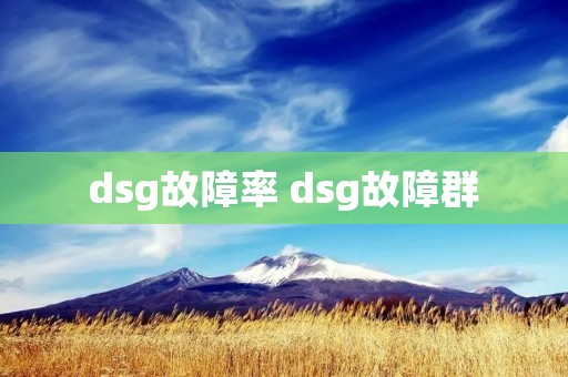 dsg故障率 dsg故障群