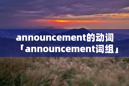 announcement的动词「announcement词组」