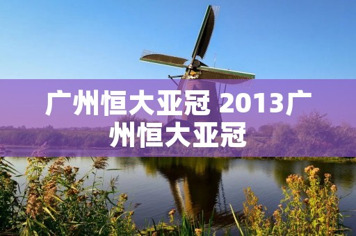 广州恒大亚冠 2013广州恒大亚冠