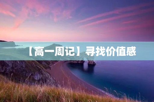 【高一周记】寻找价值感 【高一周记】寻找价值感