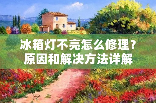 冰箱灯不亮怎么修理？原因和解决方法详解