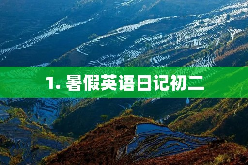 1. 暑假英语日记初二：我的一天计划