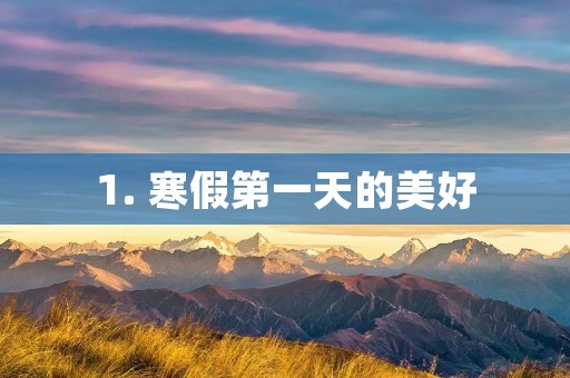 1. 寒假第一天的美好