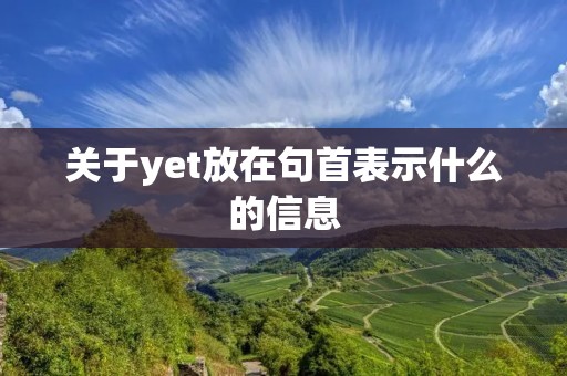 关于yet放在句首表示什么的信息