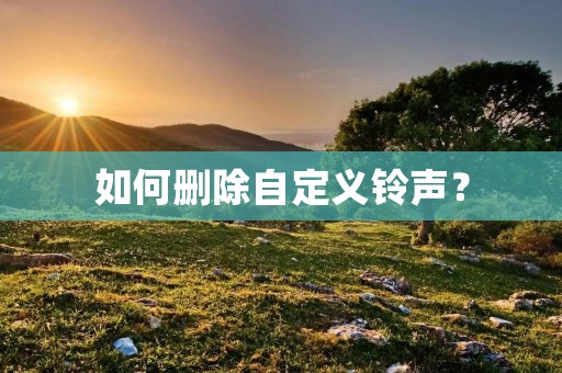 如何删除自定义**？