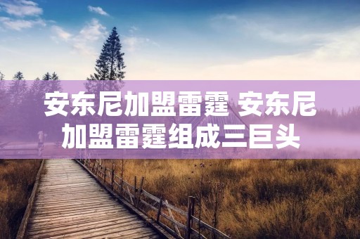 安东尼加盟雷霆 安东尼加盟雷霆组成三巨头