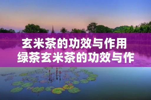 玄米茶的功效与作用 绿茶玄米茶的功效与作用