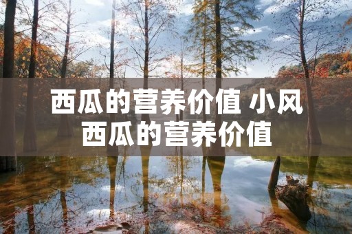 西瓜的营养价值 小风西瓜的营养价值