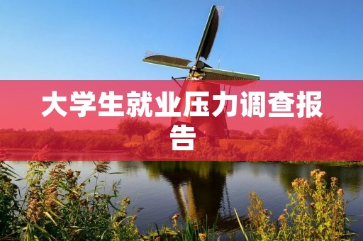 大学生就业压力调查报告