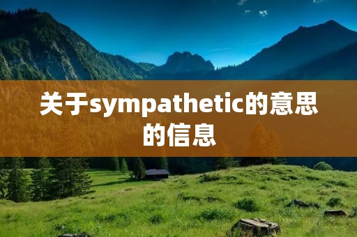 关于sympathetic的意思的信息 关于sympathetic的意思的信息