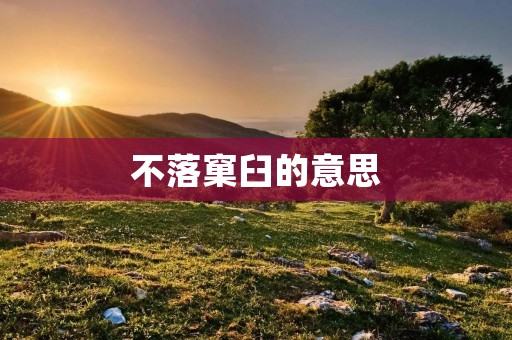 不落窠臼的意思