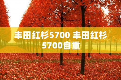 丰田红杉5700 丰田红杉5700自重 丰田红杉5700 丰田红杉5700自重