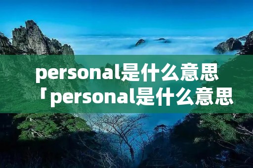 personal是什么意思「personal是什么意思英语」