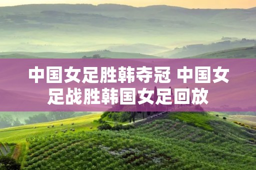 中国女足胜韩夺冠 中国女足战胜韩国女足回放