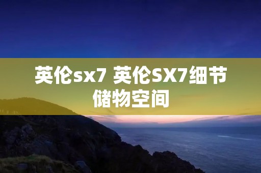 英伦sx7 英伦SX7细节储物空间