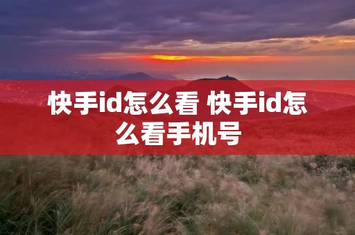 快手id怎么看 快手id怎么看手机号