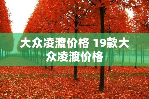 大众凌渡价格 19款大众凌渡价格