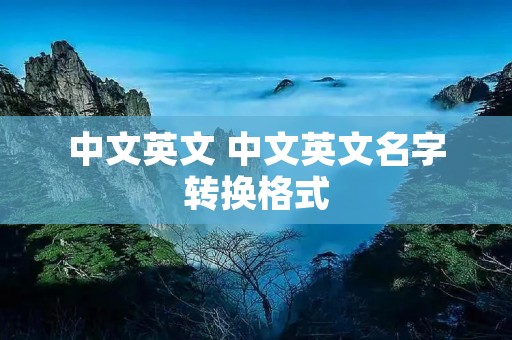 中文英文 中文英文名字转换格式